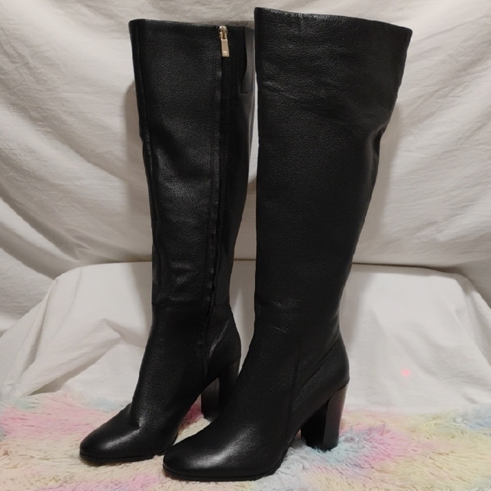 (#42) SALE! NWOT Kenneth Cole Black Knee Boots W Chunky Heel Sz.9.5